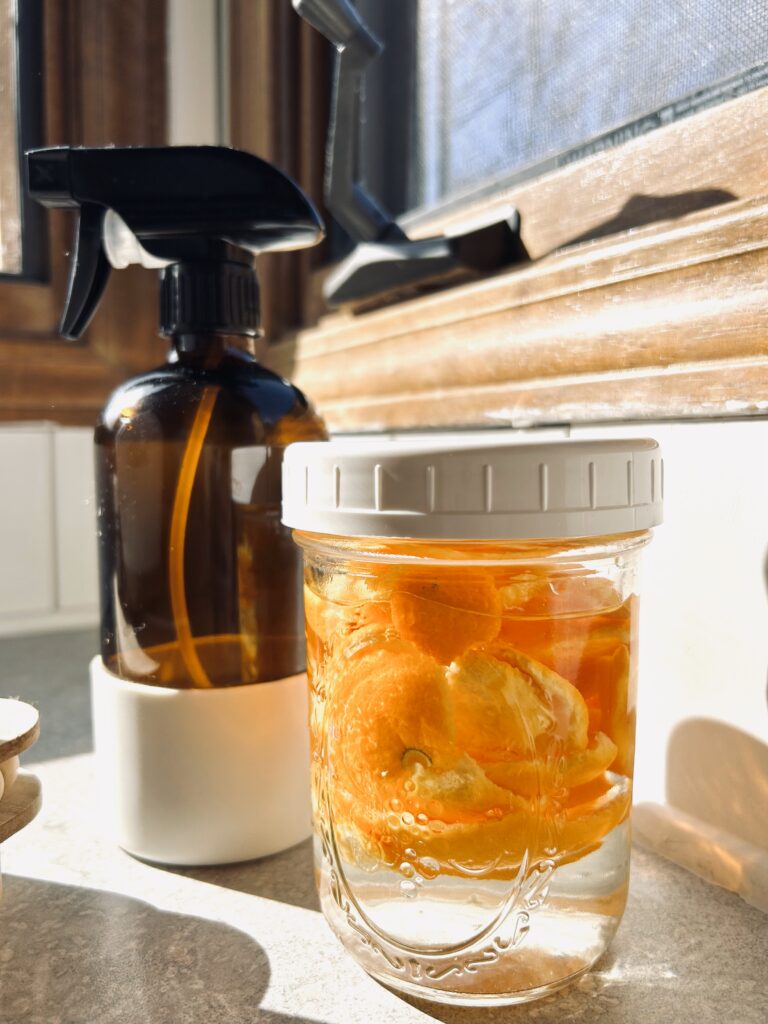 all purpose cleaner ingredients in mason jar