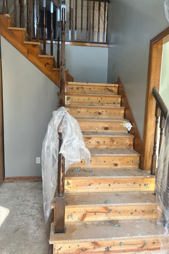 carpet removed from staircase