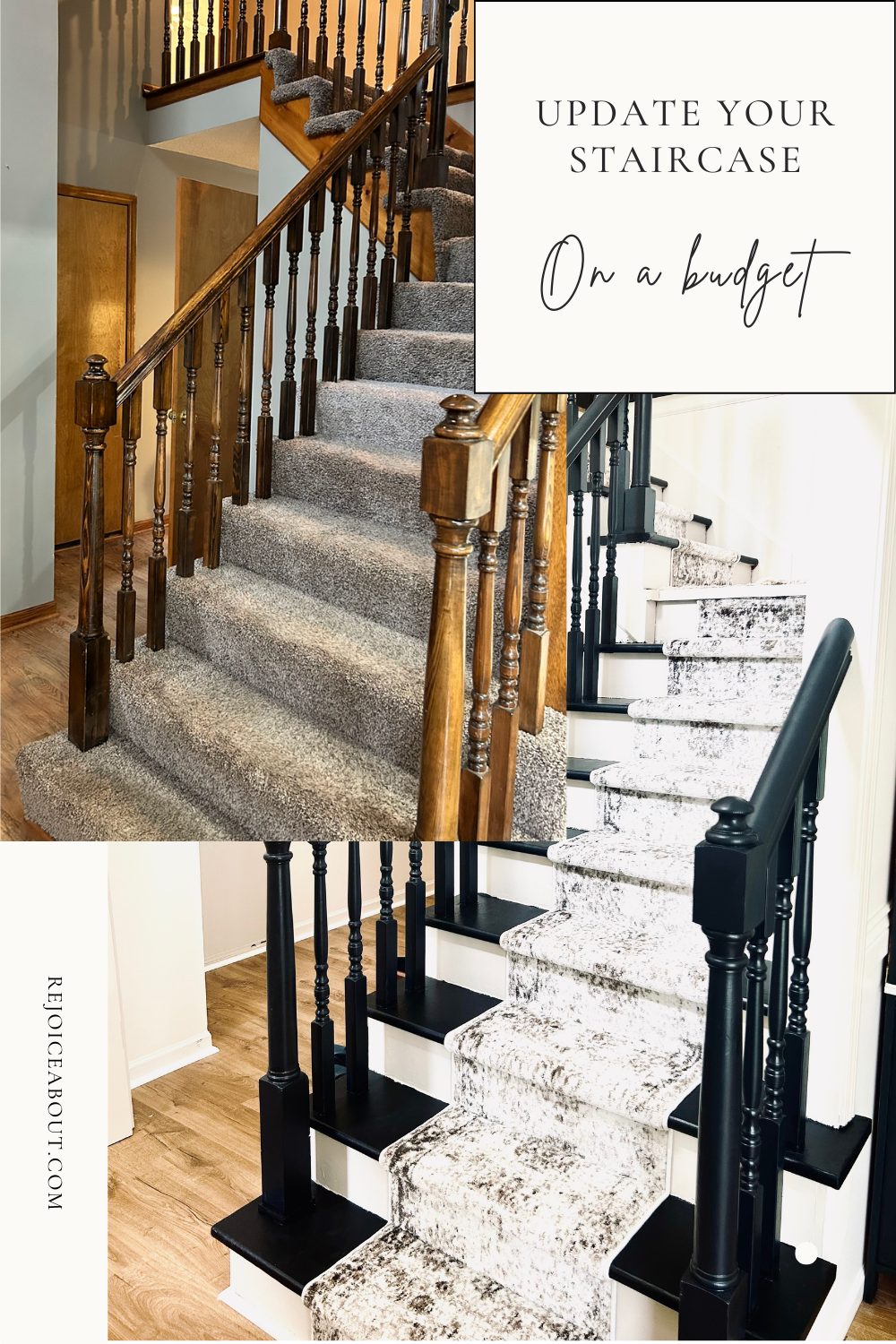 before and after stair makeover