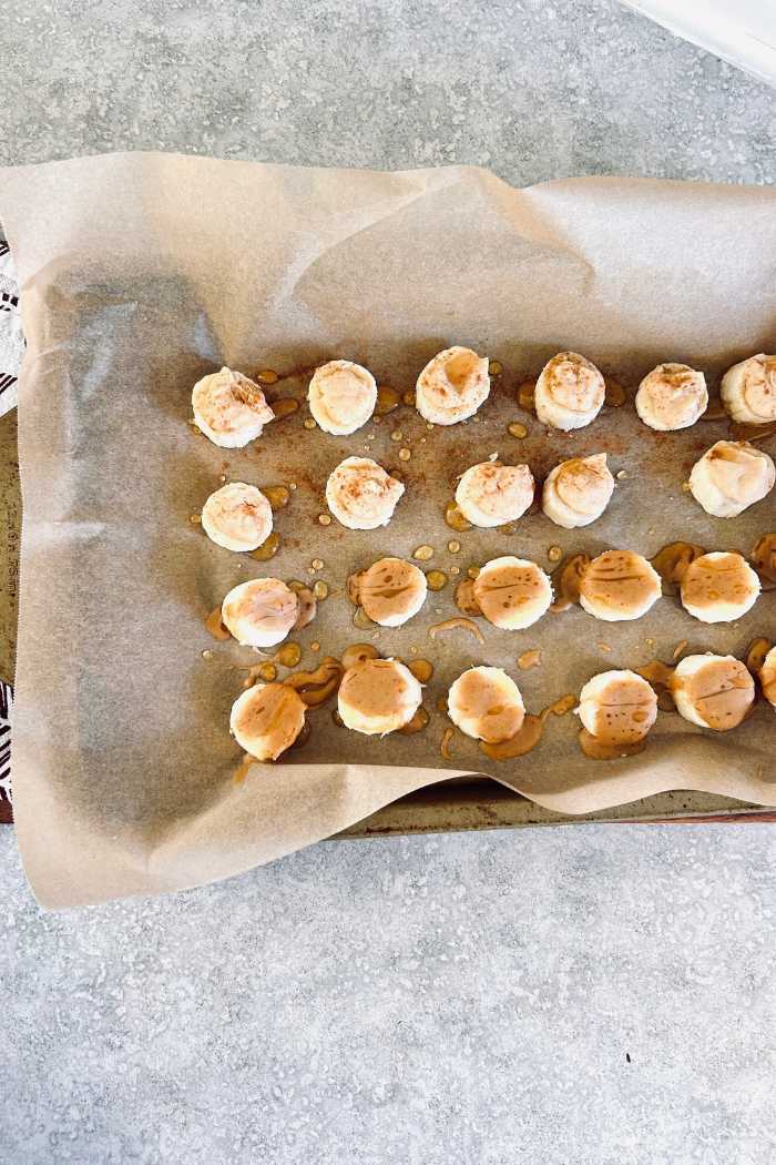 frozen banana yogurt bites