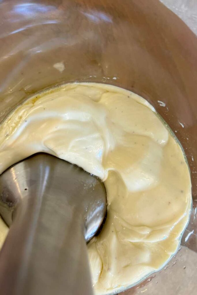 making homemade mayonnaise 
