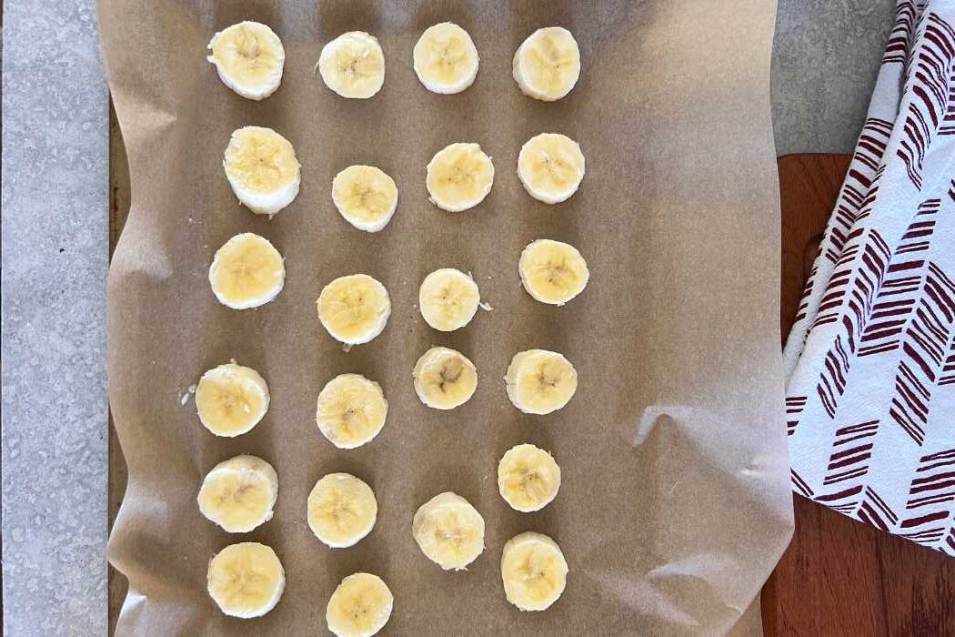 bananas cut on tray