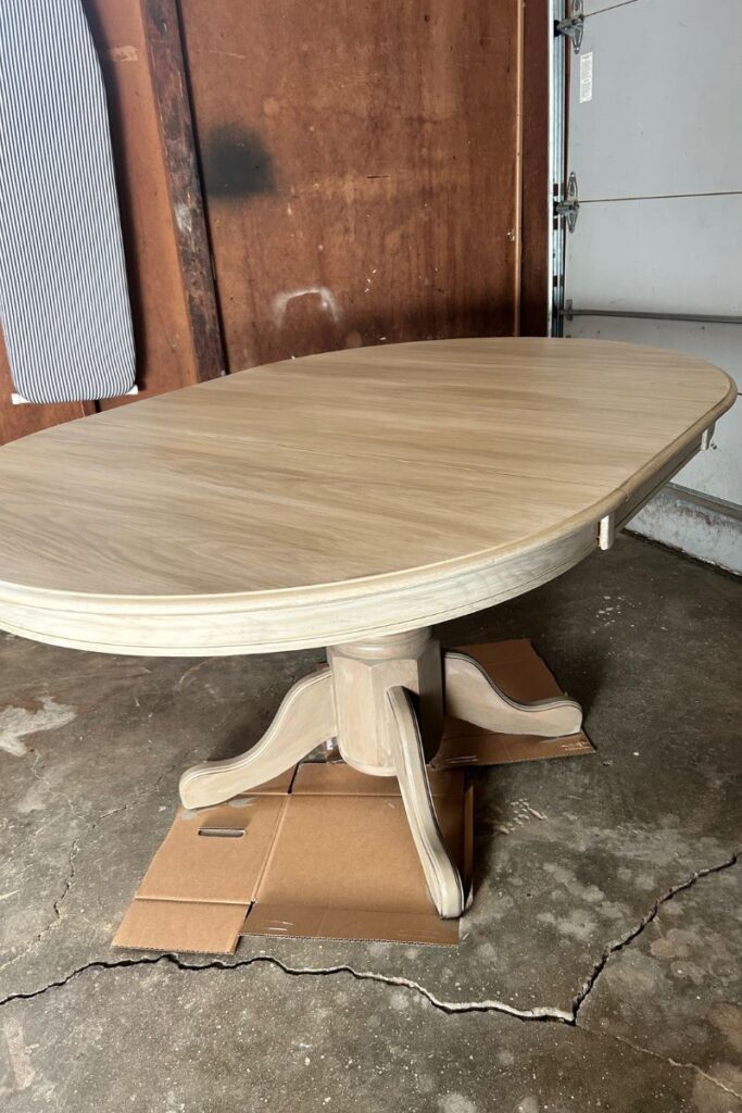 oak dining table transformation after top coat