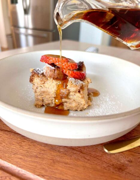 plated overnight french toast