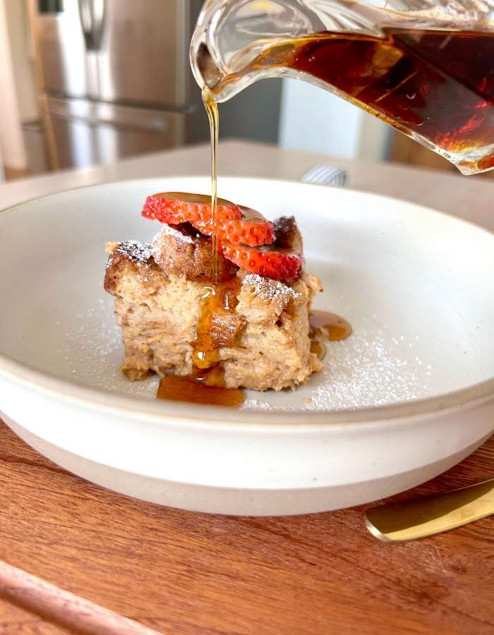 plated overnight french toast