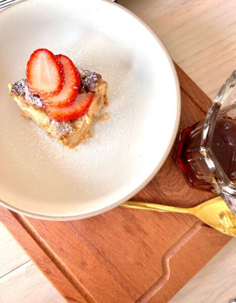 plated overnight french toast