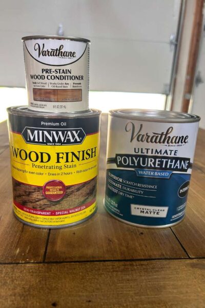 wood stain products on table