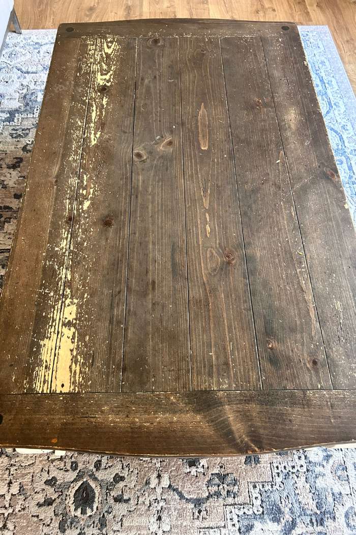 chipped farmhouse coffee table