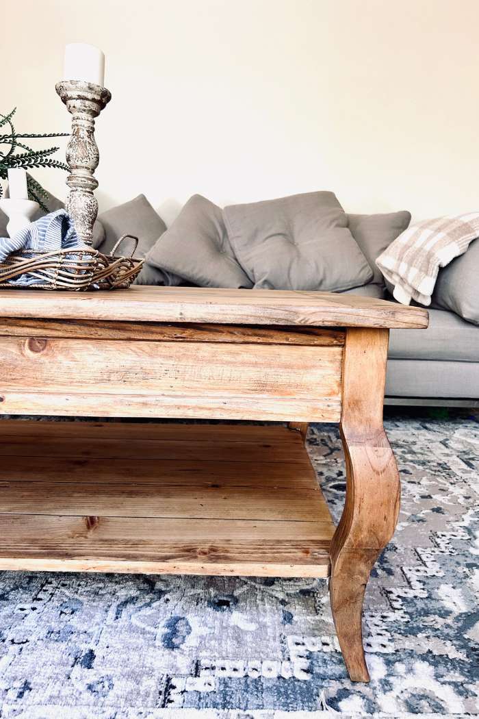 rustic coffee table with decoration