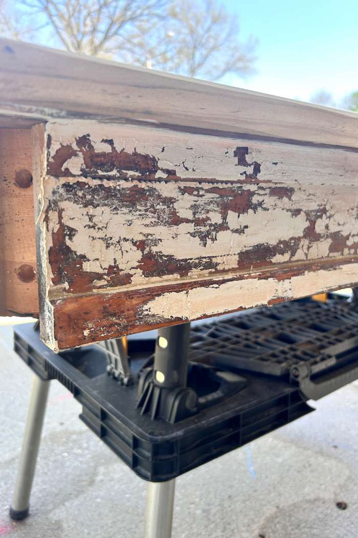stripped paint on furniture