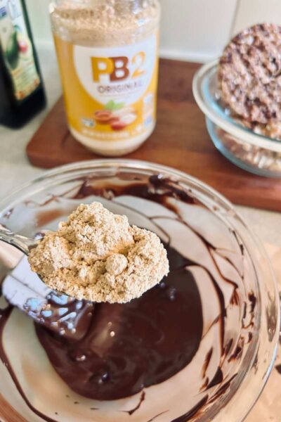 PB2 in melted chocolate