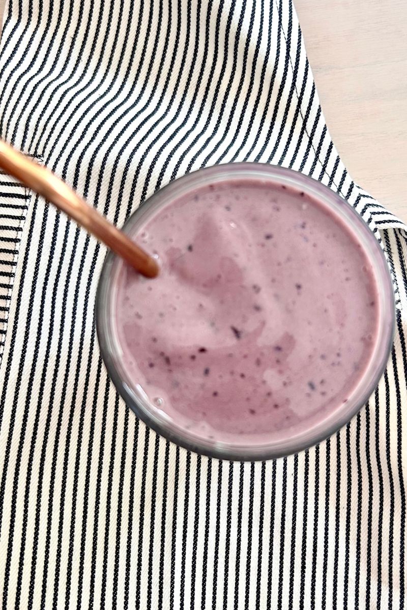 creamy smoothie in glass