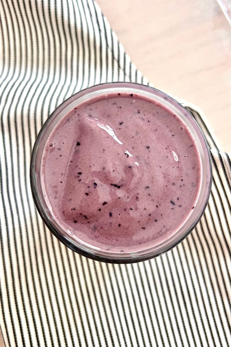 creamy smoothie in glass