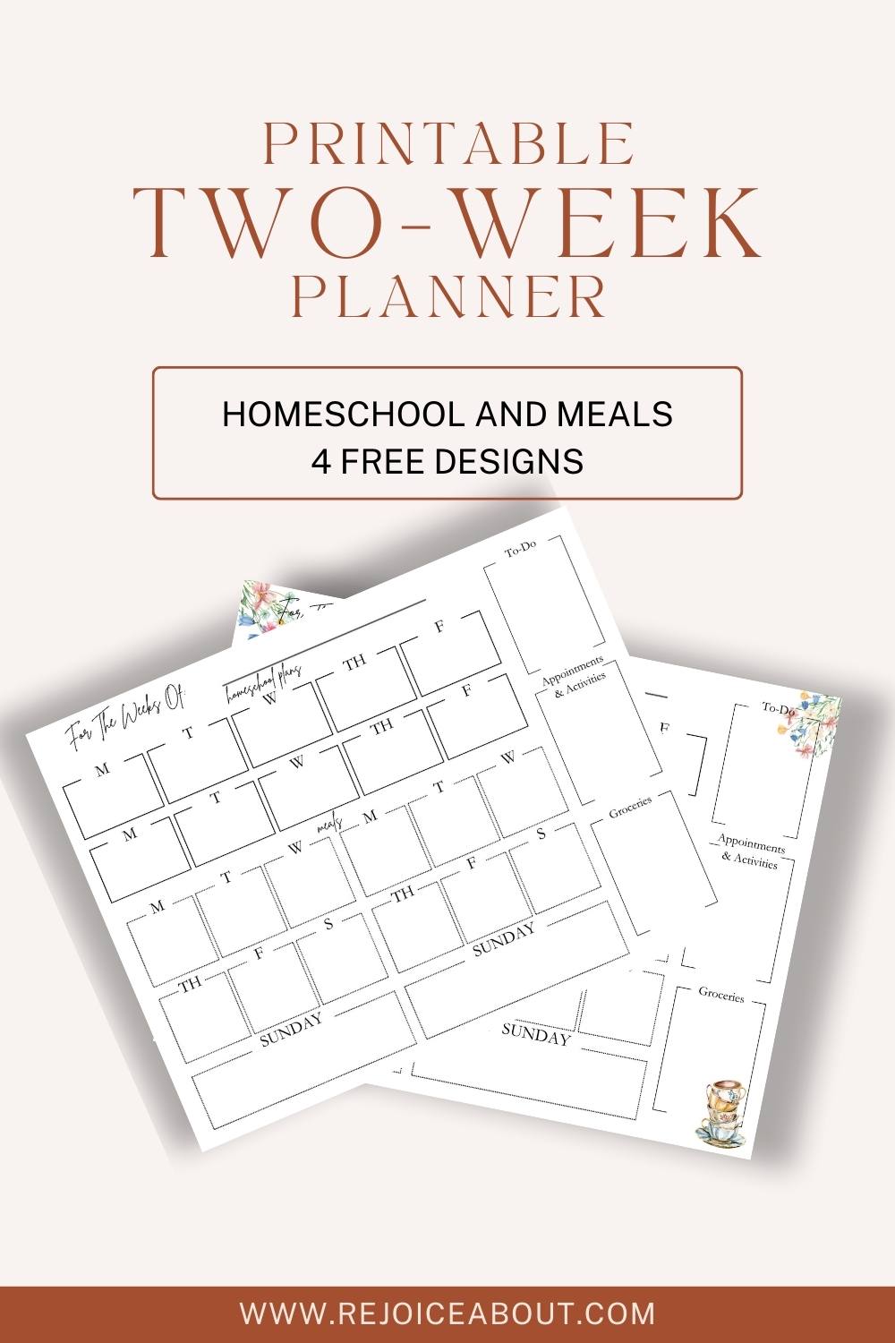 two week planner pinnable image