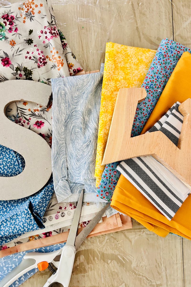 DIY fabric letter supplies