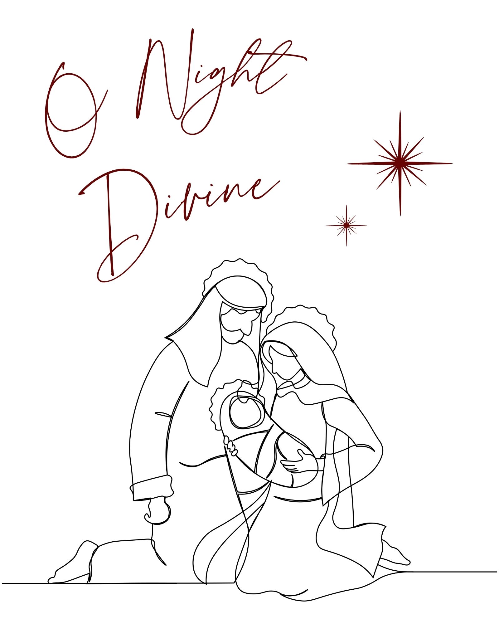 o night divine Christmas printable artwork