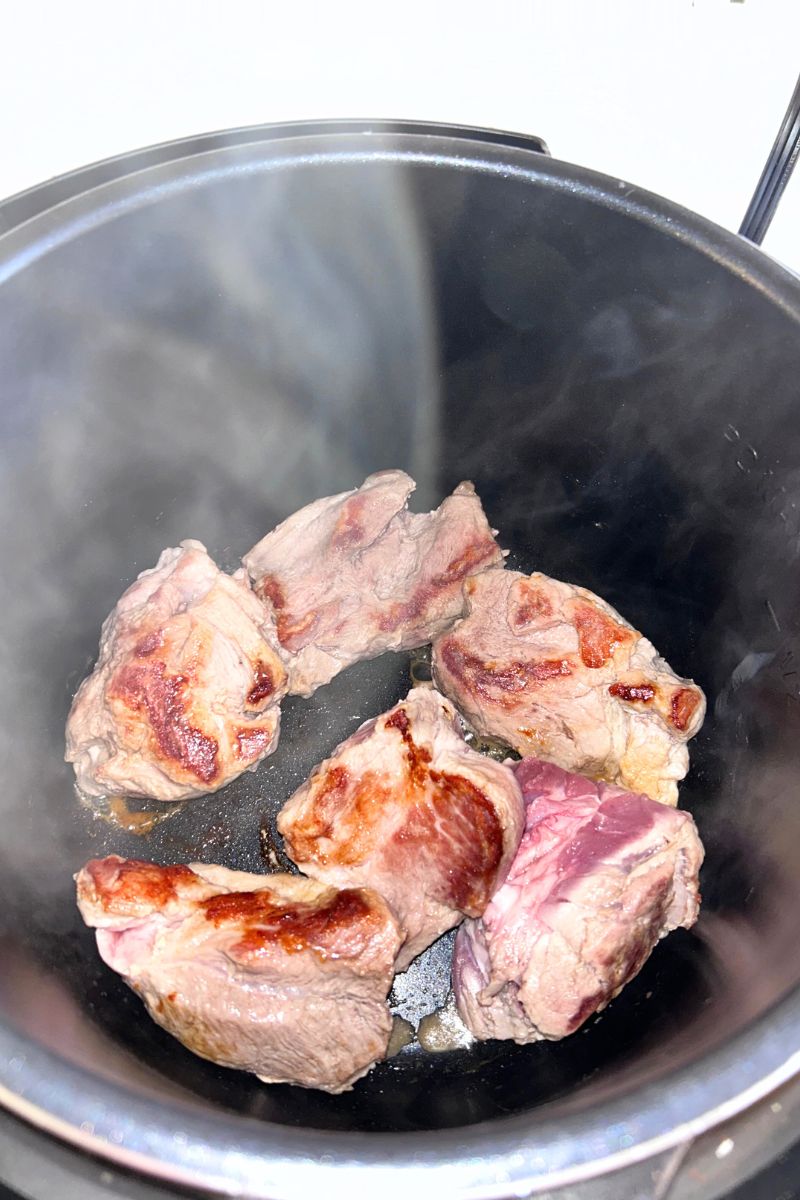 pork butt seared in pressure cooker
