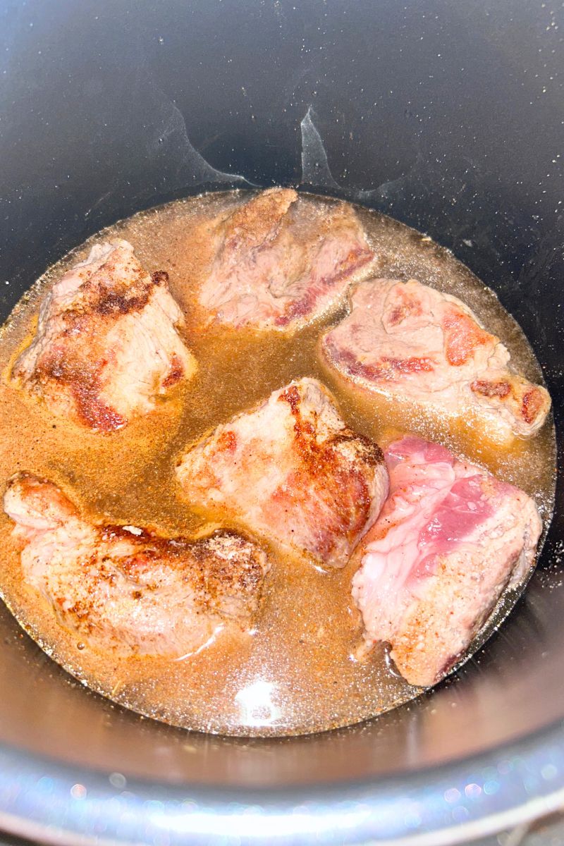 pork butt in pressure cooker with spices
