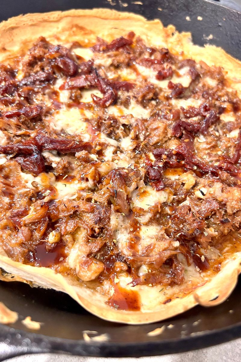 sourdough discard bbq pork pizza
