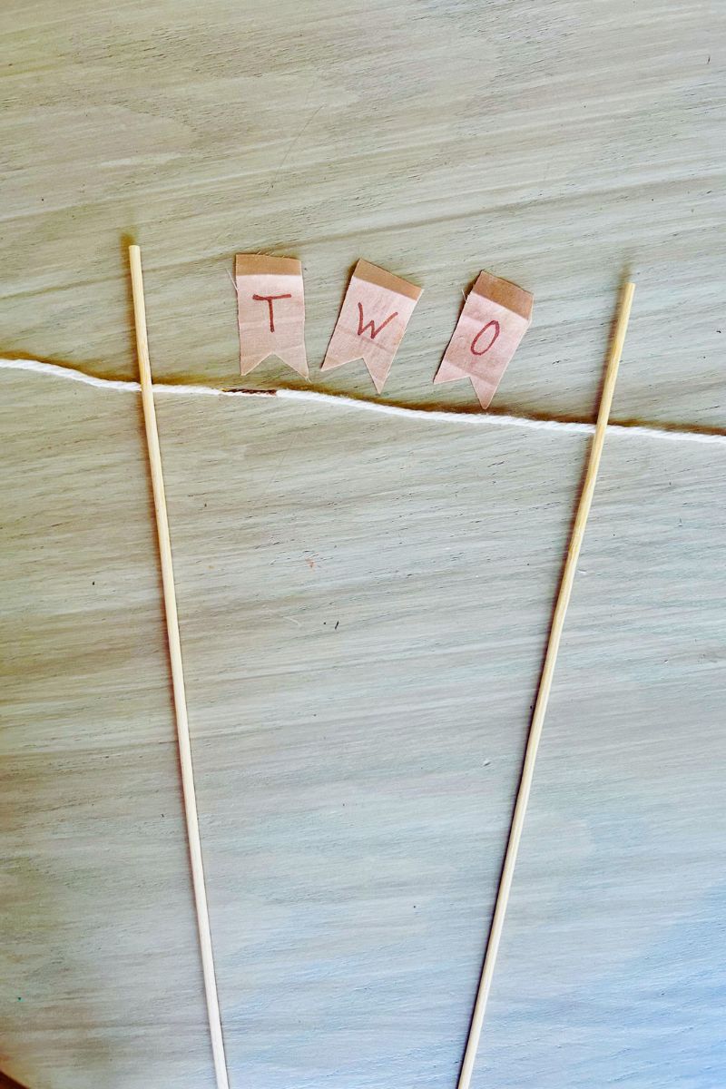 DIY cake topper fabric banner
