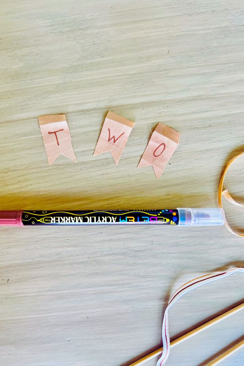 DIY cake topper fabric banner
