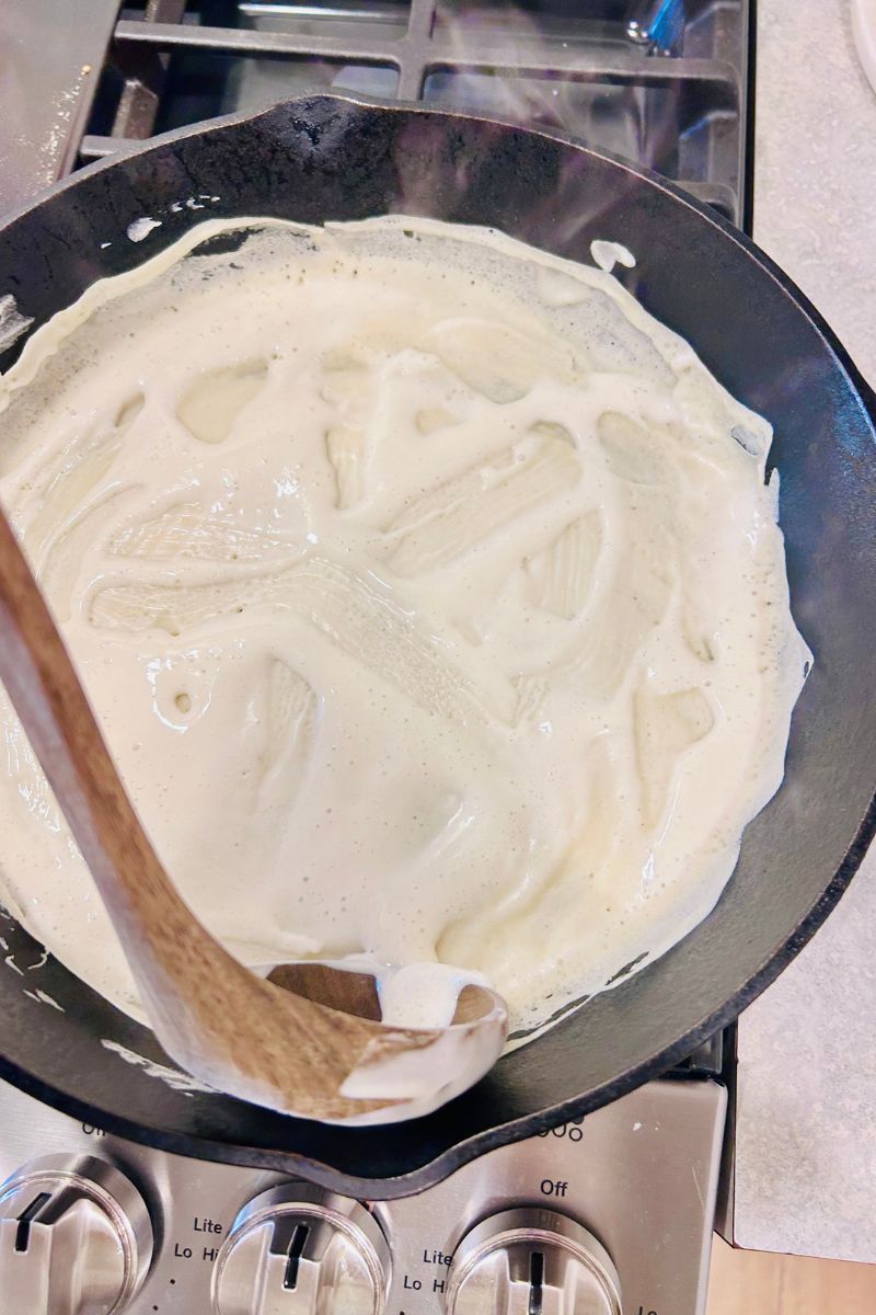 sourdough discard in skillet