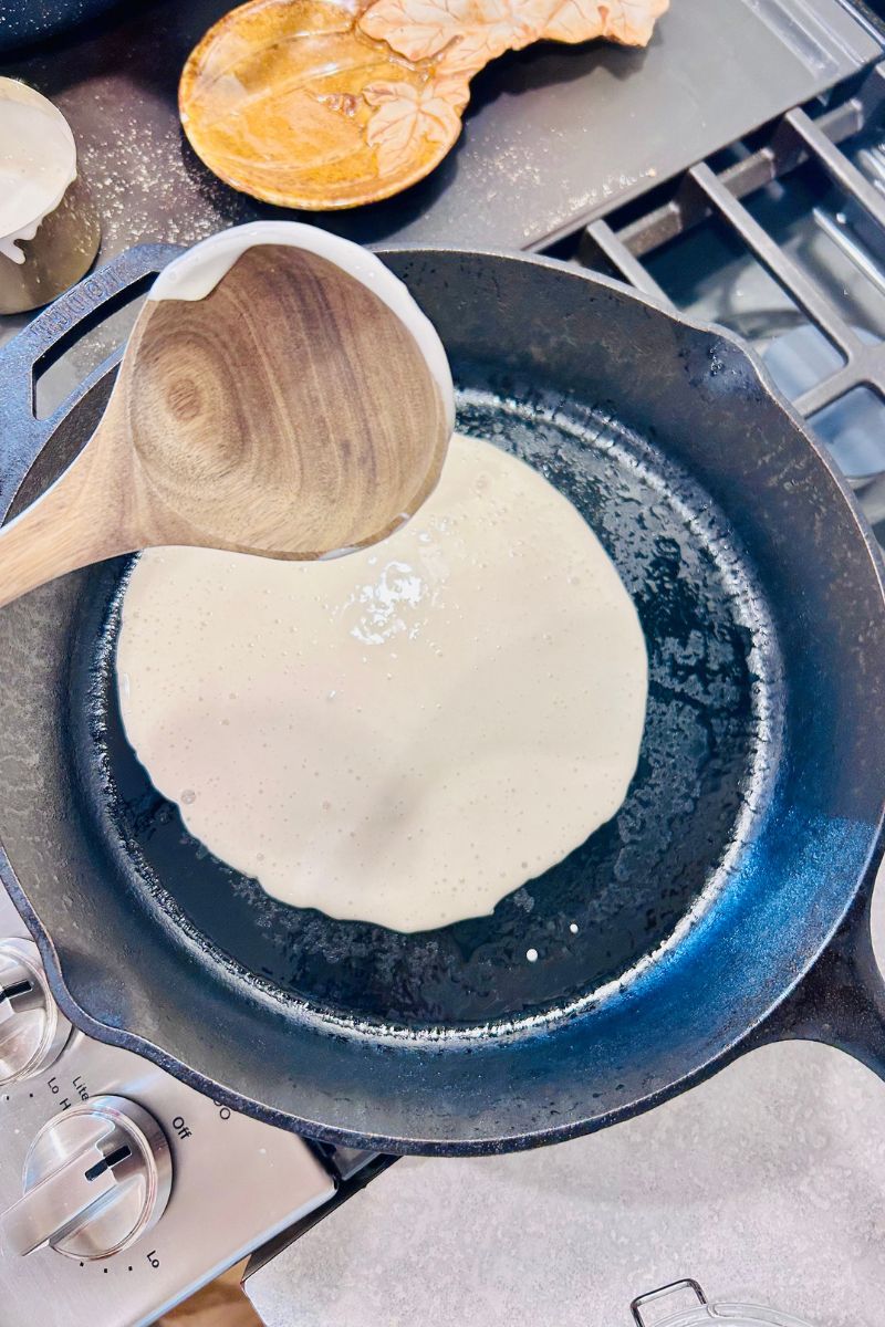sourdough discard in skillet