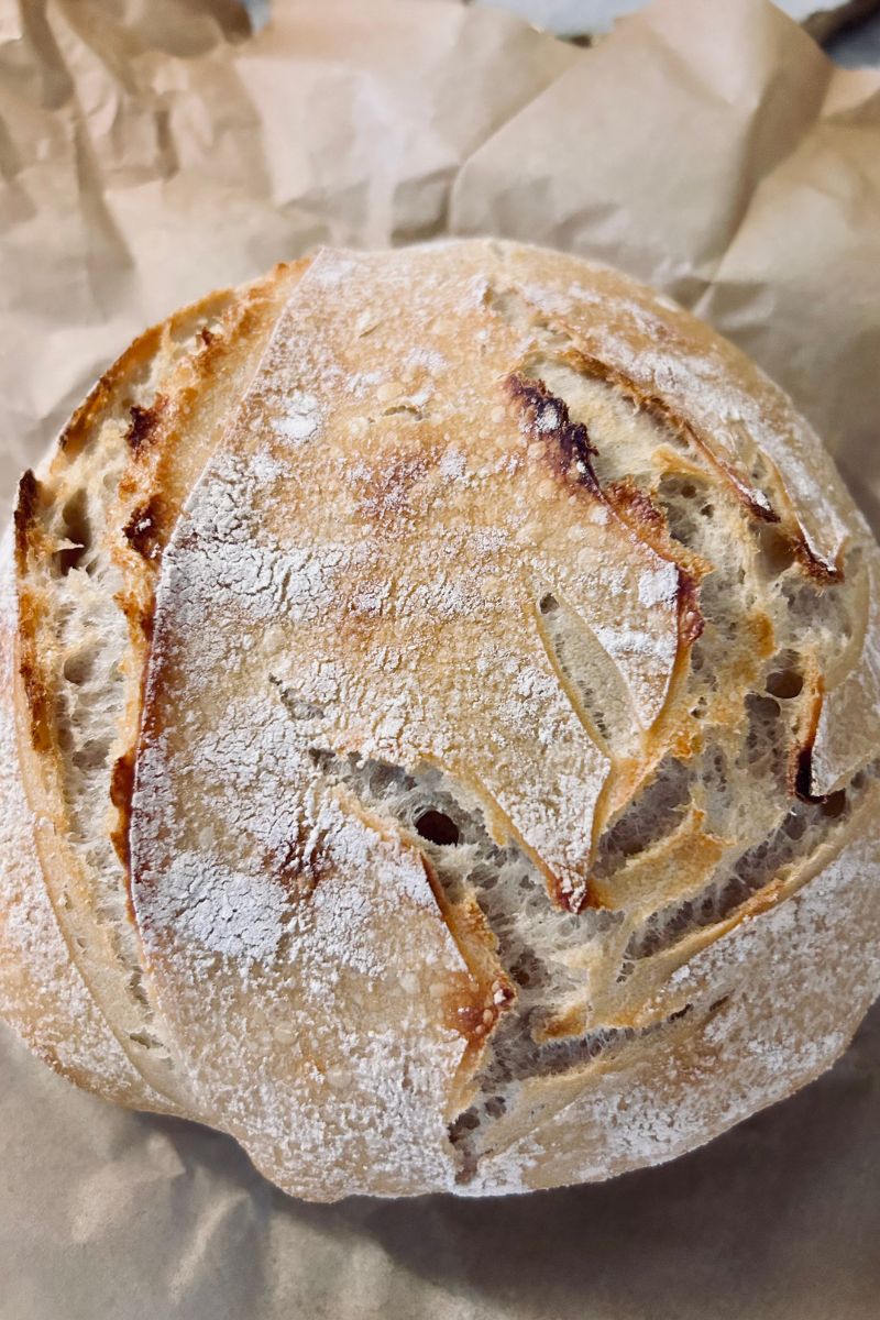 freshly made sourdough bread